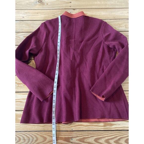Nic + Zoe Button Front Knit Blazer Size Large Women’s Maroon - Picture 5 of 7